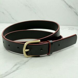 Delta Airlines Black Leather Belt with Red Trim Size Small S